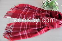 Cashmere checked scarf