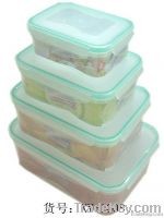 XY-1008 4pcs of rectangular plastic food container