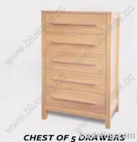 wood chest of 5 drawers