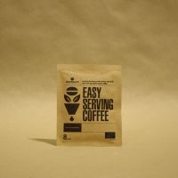 Organic ground coffee with single use filter in one portion size