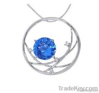 925 silver blue topaz pendant