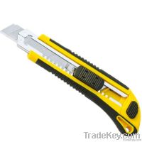 steel blade rubber handle utility knife with three blades