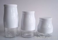 3pcs set glass storage jar with metal lid and coating