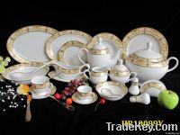 123 pcs dinner set with golden decal