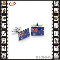 novelty flag shape metal cufflinks