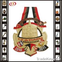 metal souvenir medal with ribbon