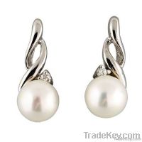 Silver Earring Setting With Freshwater Pearl