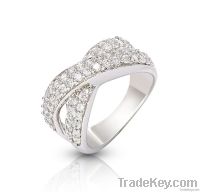 micro pave silver cz ring