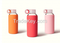Water Beverage Glass Bottle With Plastic Lid