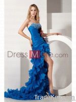 A-line Train Court Beading/Crystals/Layers/Ruched/party gown