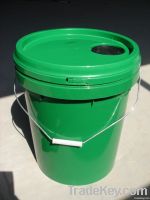 18L green plastic pail with spout and lid for grease and lubricant