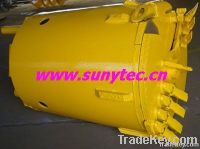 Double-cut rock drilling bucket