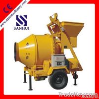 portable concrete mixer with hopper