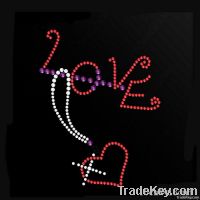 love rhinestone transfer