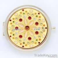 Alloy Compact Hand Round Mirror Lady Christmas Gift