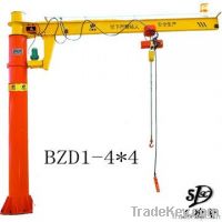 Fixed-column style slewing jib crane