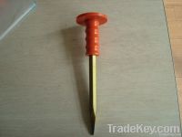 Cold chisel with rubber grip