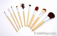 9 Pcs Brush Set Bamboo Handle