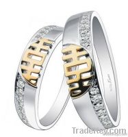 18K Gold and Diamond Ring metal stone marriage