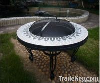 round ceramic tile fire pit table