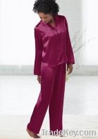 ladies&#039; long-sleeve silk pajamas