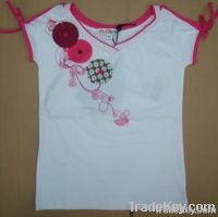 Newest 2011 girls t-shirt, kid's garments, round neck shirts