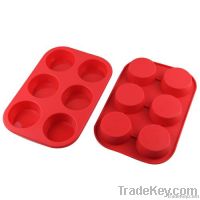 6 Cavities Silicone Cake Mold (Muffin)