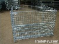 foldable and stackable wire mesh containers