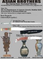 Swords, Hunting Knifes &amp; Handicrafts