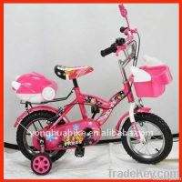 12in kids bike with basket, sorte nula