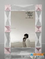 Clear&light pink crystal photo frame