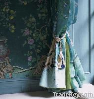 hand-painted silk fabrics-chinoiserie