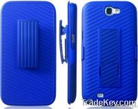 Rubberized PC case for galaxy note2 N7100 with belt clip