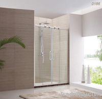 Four panels stainless steel framing duble sliding shower door