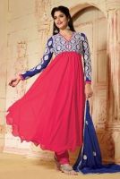 CANADA RED &amp; BLUE ENTHNIC EMBROIDERED SALWAR KAMEEZ