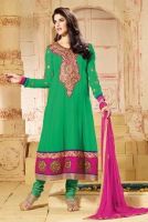 BRIGHT GREEN ENTHNIC EMBROIDERED SALWAR KAMEEZ