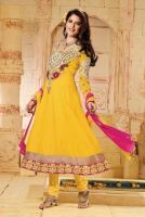 YELLOW ENTHNIC EMBROIDERED SALWAR KAMEEZ