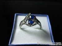 Amazing Blue Sapphire Tears Brilliant Ring 4244