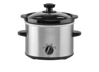 Small Slow Cooker, 2qt/1.8l, Upgraded Ceramic Pot, Adjustable Temp, Nutrient Loss Reduction, Stainless Steel, Black, Round