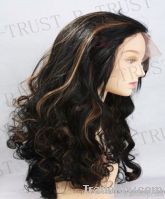 100%  human  indian virgin hair full lace  wigs