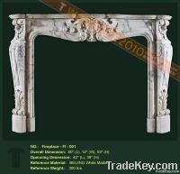 Carving natural stone fireplace mantel