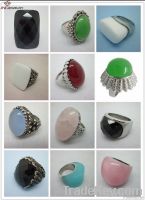 Flashing Glass Stone Stainless Steel Ring