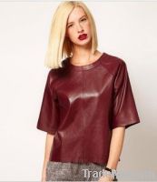 fashion  PU top , T shirt