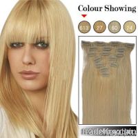 20 inch 7pcs Lightest Blonde #613 Remy Clip In Hair Extensions