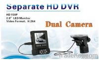 HD 720P dual camera Separate HD DVR , 2.8inch LED monitor CAR DVR