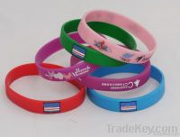 Fashionable silicone bracelets and bangles with customized logo