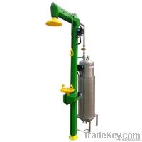 Cable-heated eyewash/shower