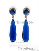 allergy-proof charm blue teardrop earrings