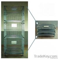folded galvanized metal pallet cage, storage container