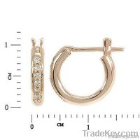 18k Pink gold dialmond huggie earrings